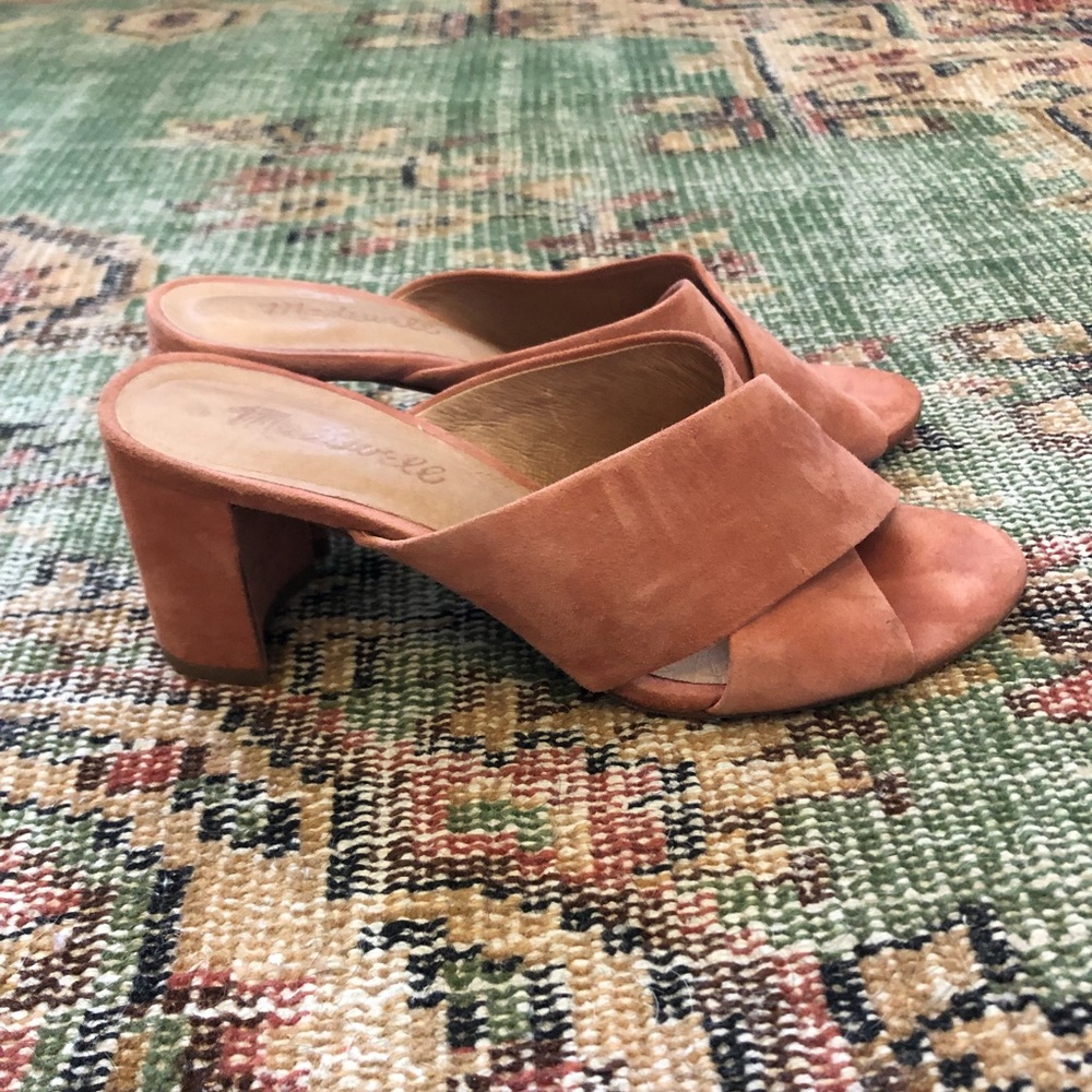 Madewell Coral Suede Heeled Sandals